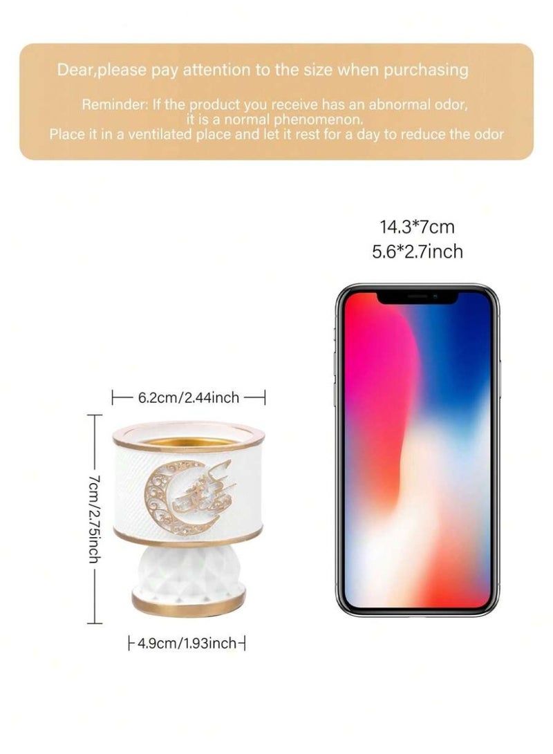 Ramadan Decoration Elegant white Incense Burner with Gold Details – Luxury Ramadan Decor - Image 5